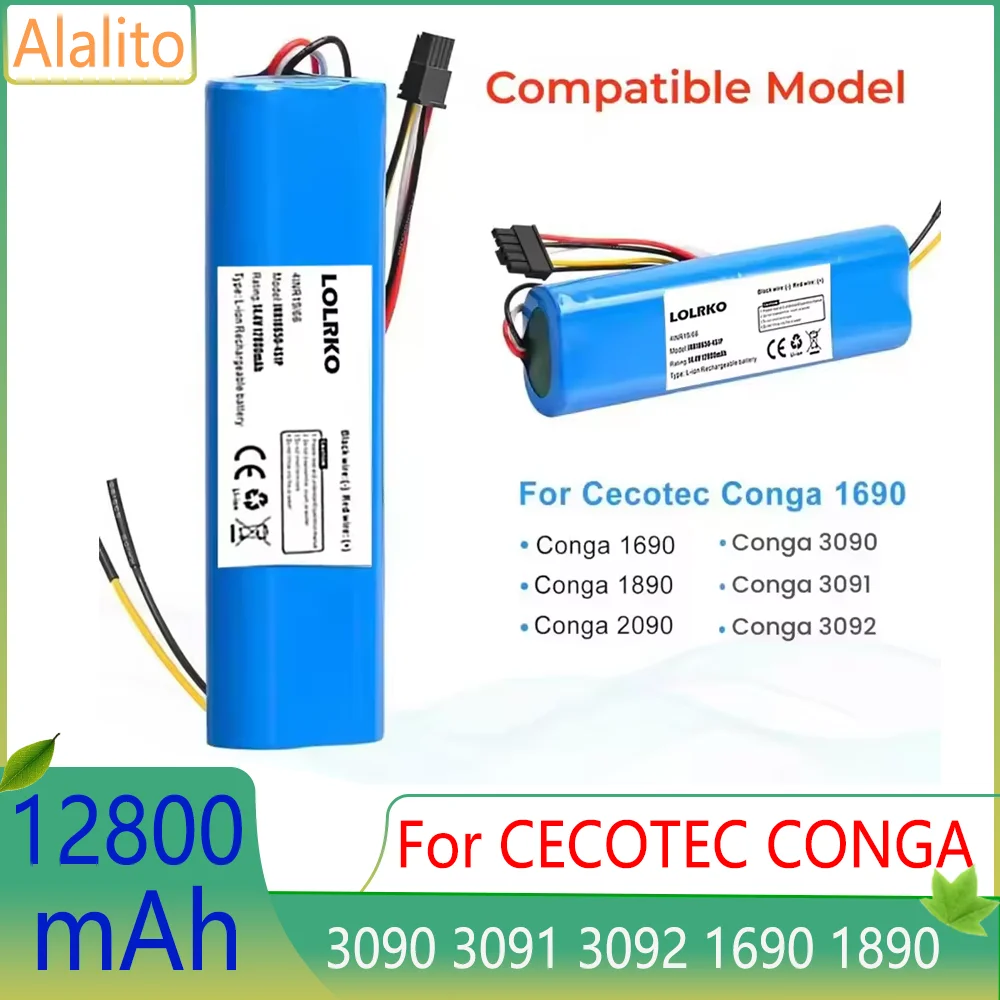 Batería recargable Original para Conga 3290 3390 3490 3590 3690 3790 3890 Robot aspirador 14,8 V 12800mAh