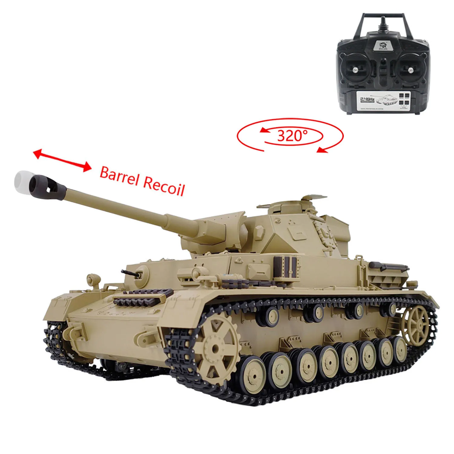 Henglong 3859 1:16 7.0 Plastic IV F2 RTR RC Tank Model BB Infrared Combat System Steel Gearbox Remote Control Panzer Vehicle Car