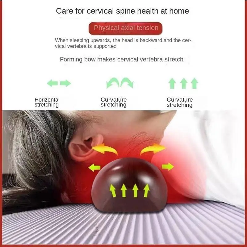 1Pcs Natural Solid Wood Cervical Vertebra Stretch Repair Pillow Neck Physical Therapy Health Care Sleep Assistance Hard Pillow