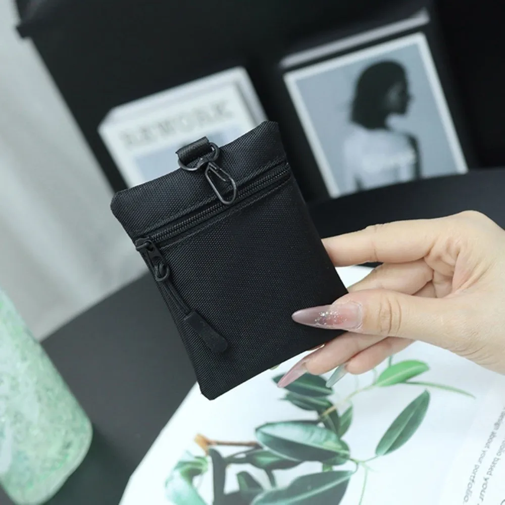 New Mini Coin Purse Solid Color Waterproof Keychain Headphone Pouch Lightweight with Keyring Zipper Pocket Key Bag Outdoor