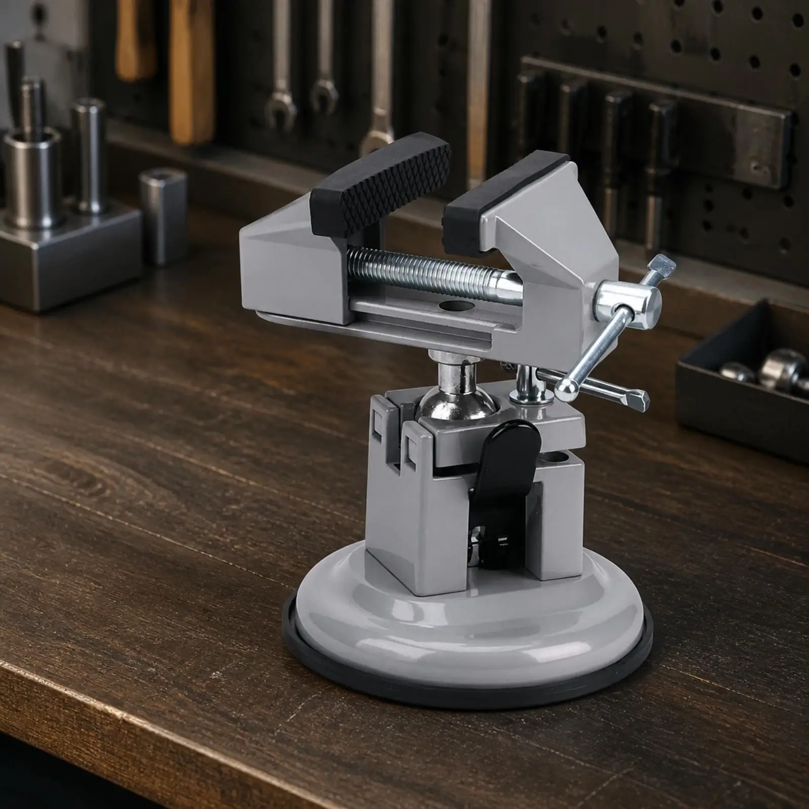 Space Saving Swivel Vise for Workbench with 54mm Capacity Aluminum Body for DIY Craft and Repair