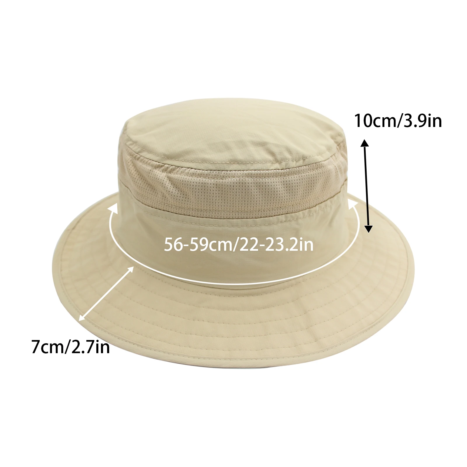 Women's Cloth Hat with a 7cm Brim, Sun Shading, Breathable, Beige Sun Hat