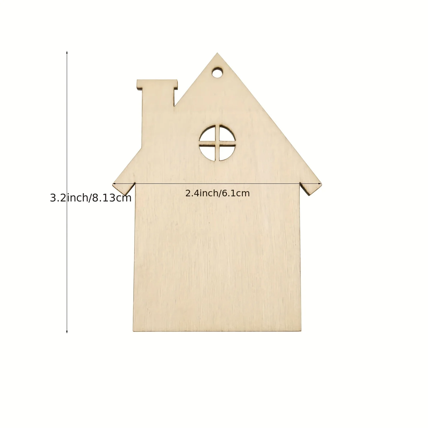 10Pcs Wooden House Cutout Ornaments Small Wood House Crafts Wooden House Shaped Hanging Ornaments for Wedding Birthday Christmas