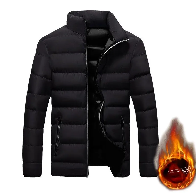 Men's Stand Collar Winter Thi Warm ort Cotton Jaet Faionable Korean Sle Windproof Cold Proof Casual Home Wear