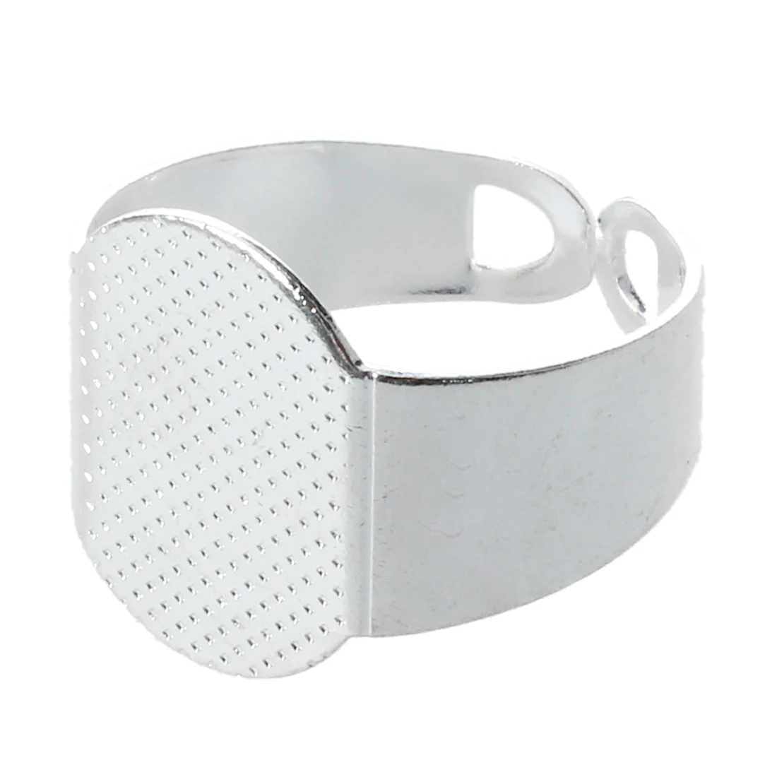 FZFZ 10 PCS 15 mm 실버 크래프트 타원형 조절식 링 홀더