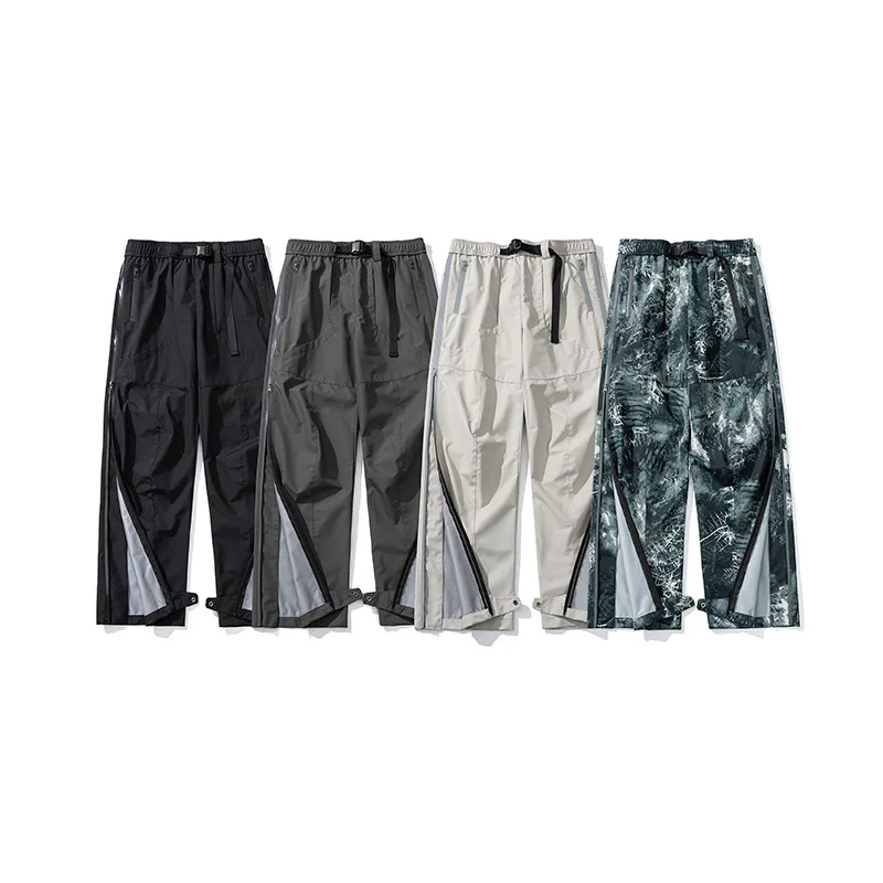 Sports Outdoor Pants Men's Side Open Zipper Waterproof Quick-drying Overalls