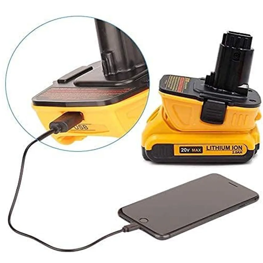 DCA1820 Adapter Converter for Dewalt 20V Lithium Battery For Dewalt 18V Ni-hm Ni-Cad Batteries DC9096 DC9098 USB Power Bank view 4