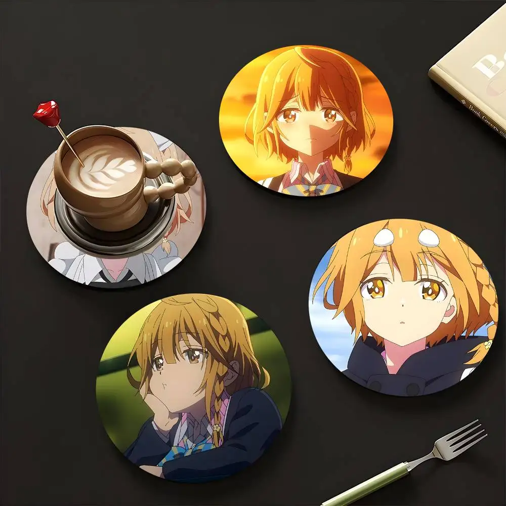 1pc Yoshino Koiwai Anime Characters Wooden Coaster Colour Printing Cup Mat Home Desk Decoration Gifts
