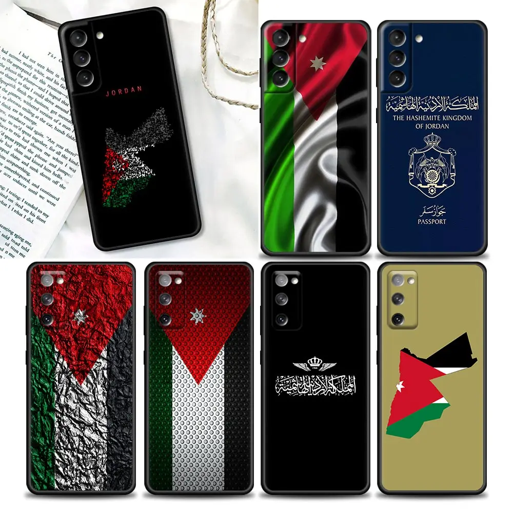 Jordan Flag Map Phone Case For Samsung Galaxy S24 S23 Ultra 5G S20 S21 FE S10 S22 S24 Plus Cases Soft TPU Cover Jordan Passport