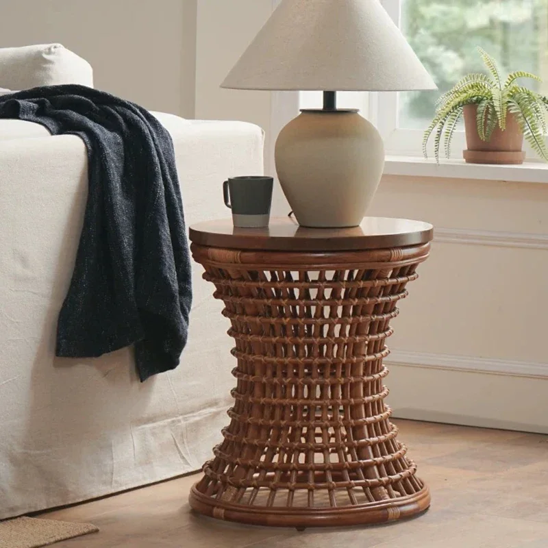 Coffee Center Table, Maciza Mara Round Tea Table, Warmth Storage Room with Fabric, Table for