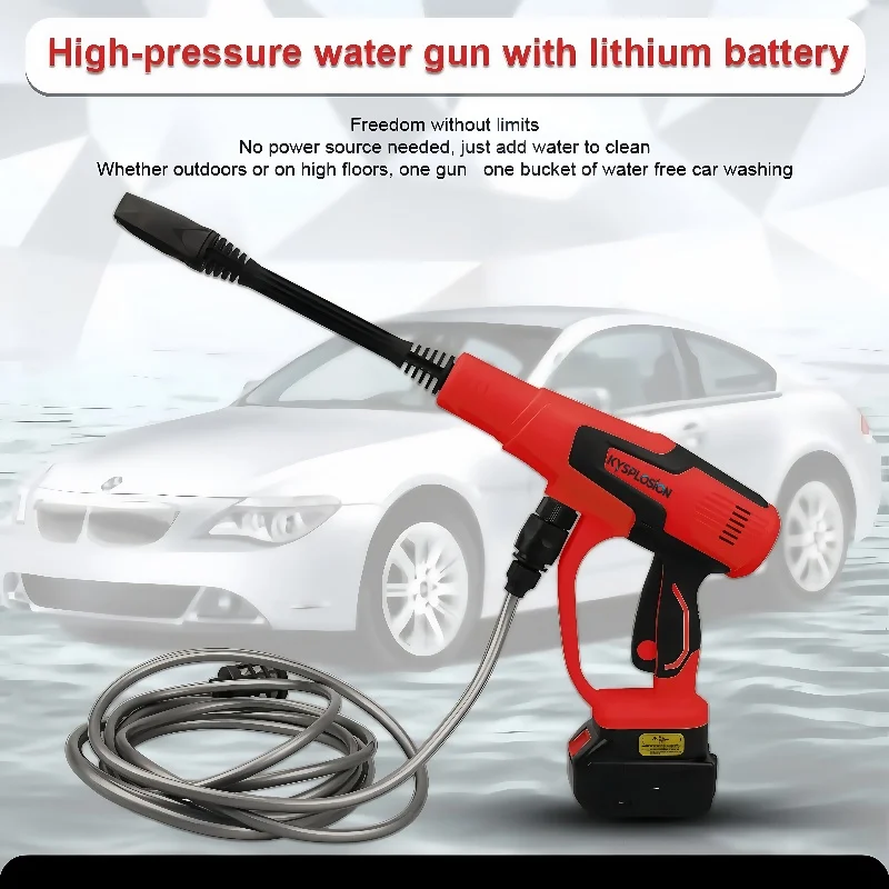 

Cordless Pressure Washer 380W Portable High-Pressure Brushless Car Washer Gun 653PSI 3-Speed For Milwaukee M18 tools Battery