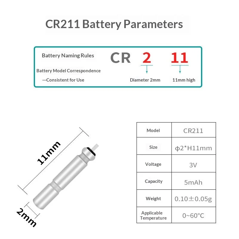 For ultra-light digital head luminous rod floating tail light led luminous rod night fishing float bean cr211 battery
