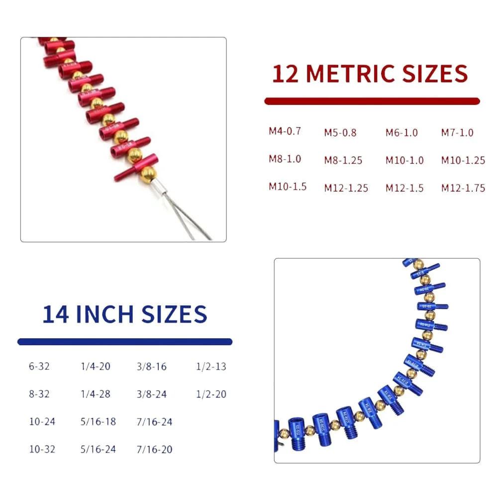 Nut Bolt Thread-Checker Wire-Loop Design 26 Male/Female Inch/Metric Detachable Nut And Bolt Thread Size-Checker Identifier Gauge