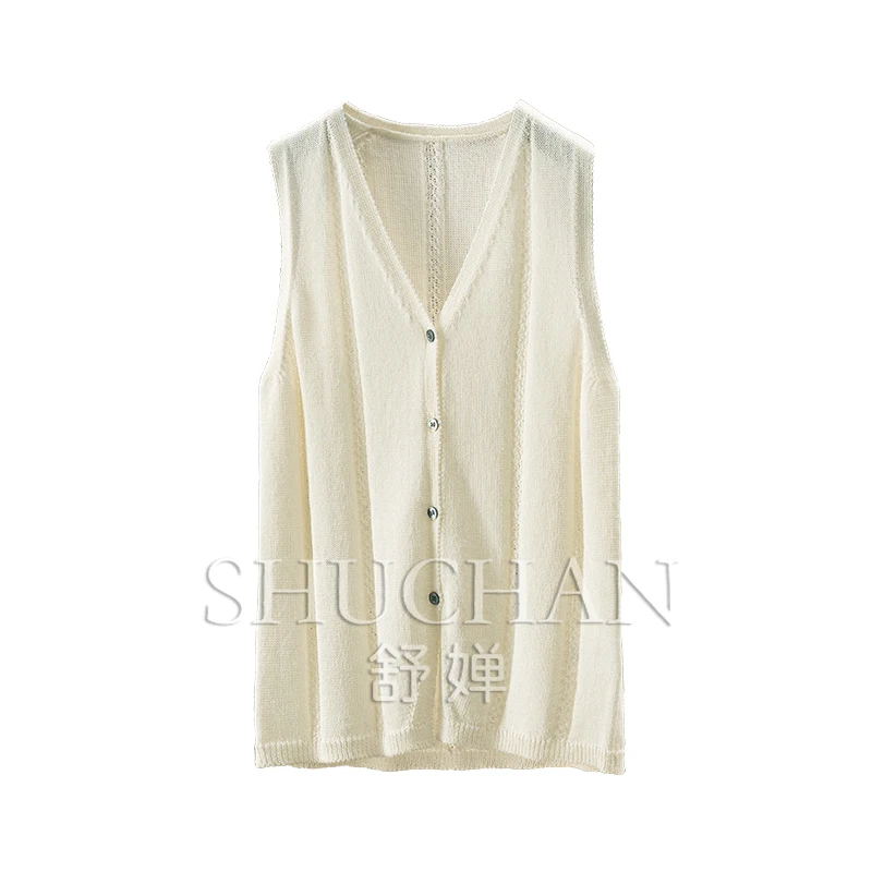 

Вязаный жилет с v-образным вырезом и v-образным вырезом, кардиган 0Y49, топ без рукавов, женский свитер, майка Mujer