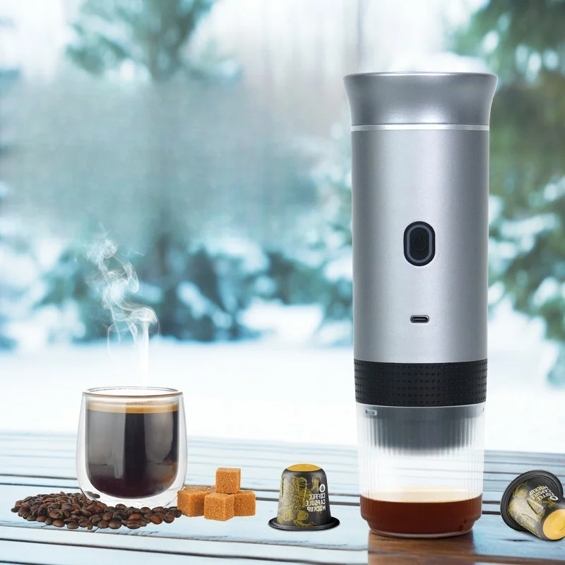 

Портативная USB электрическая эспрессо-машина 3-в-1, капсульная кофеварка, многоразовая маленькая беспроводная нагревательная пластиковая домашняя кофеварка для кемпинга, путешествий