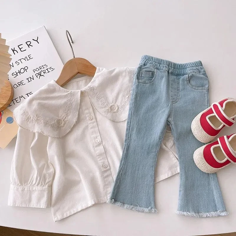 

Girls' Jeans Flare Pants Baby Stretch Pants Children's Casual Pants Outwear Girls New Spring and Autumn