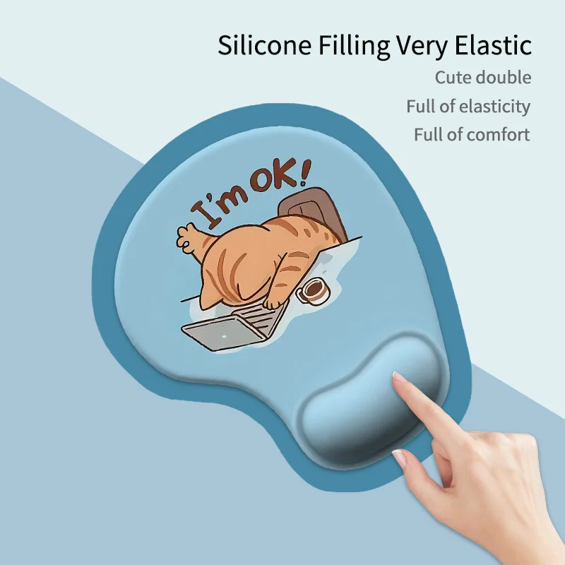 Mouse Pad With Wrist Pad Cute Ergonomics Design Silicone Filling Comfortable And Soft Cute Office Tools Mouse Pad
