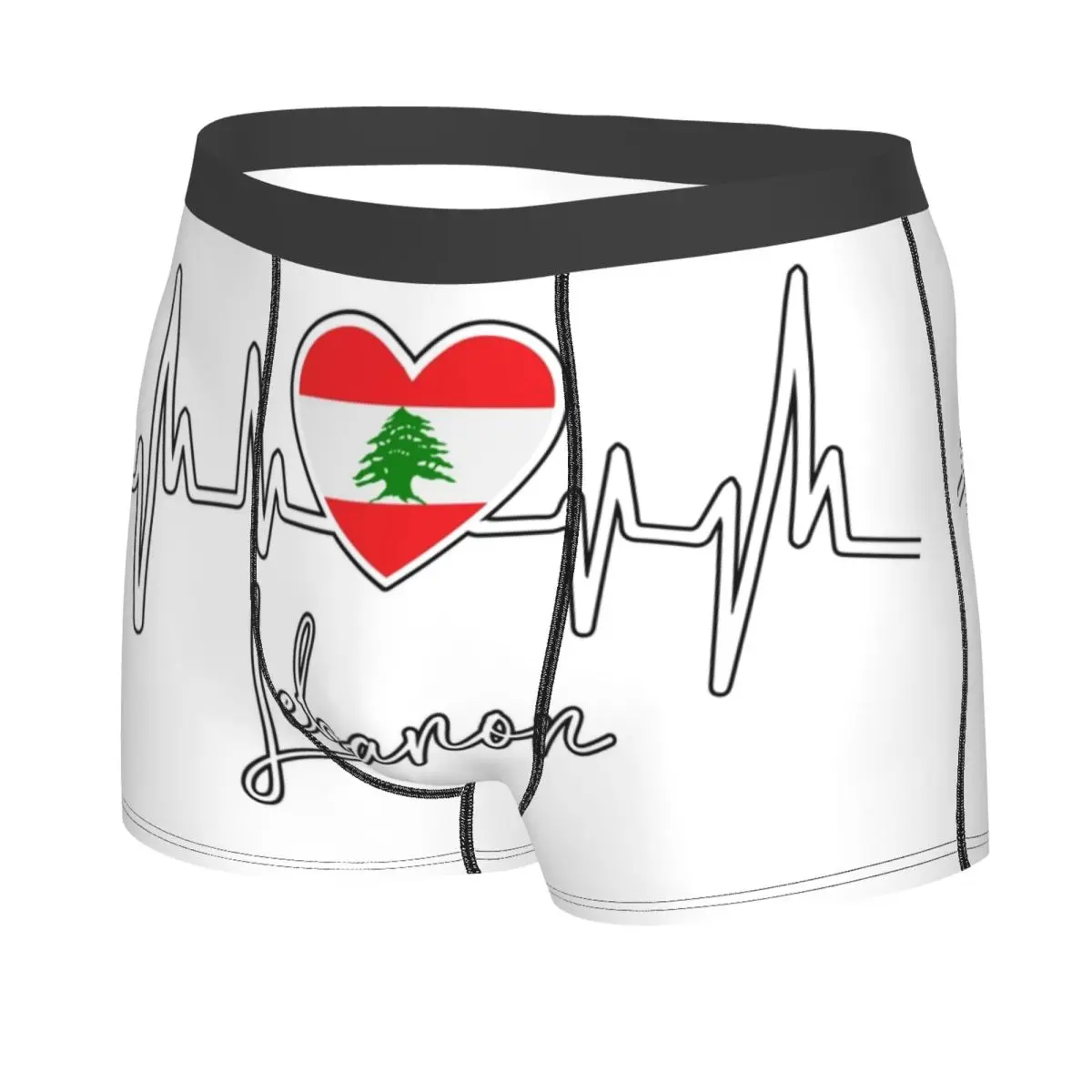 Custom Male Sexy My Heart Beats For Lebanon Underwear Boxer Briefs Men Soft Shorts Underpants