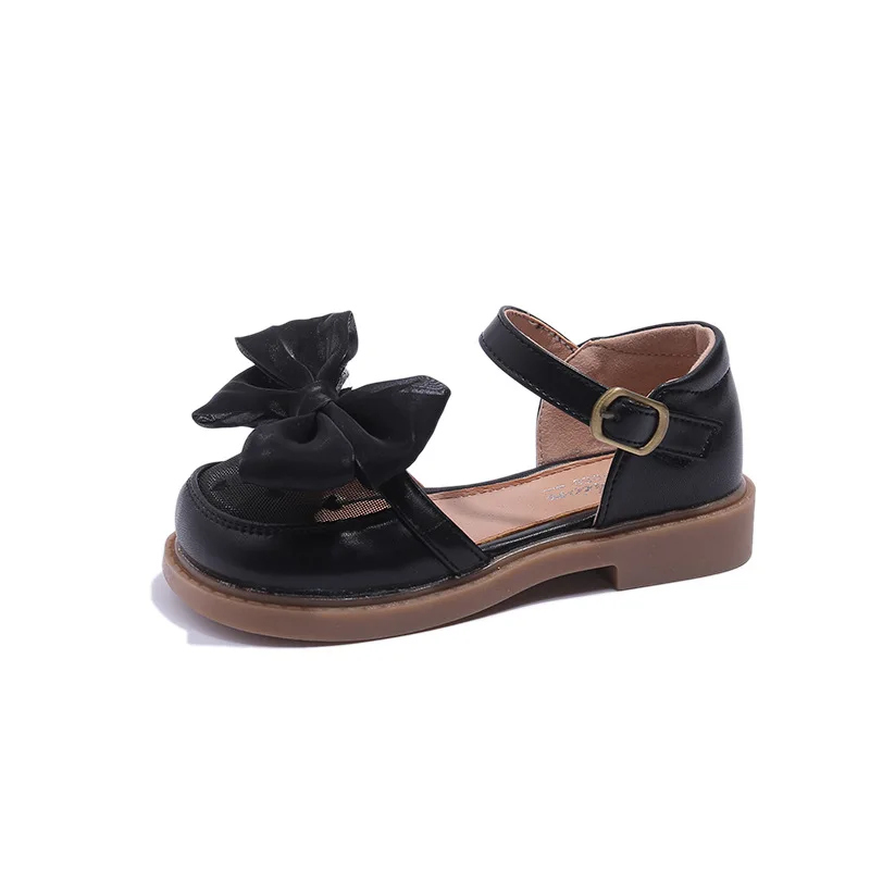 Girls' Princess Shoes 2024 New Spring and Autumn Children's Leather Shoes Women Soft Sole Summer Overhead Sandals