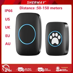 ไร้สาย IP44 กันน้ํา touch doorbell สมาร์ท LED กระพริบ light สัตว์เลี้ยงสุนัข doorbell กันน้ํา pager กระพริบแหวน Dong doorbell