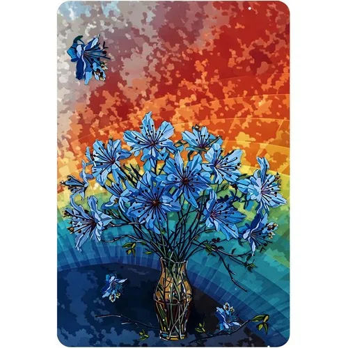 Vintage Tin Sign Flowers Plaque Tin Sign Wall Decor for Home Cafes Office Store