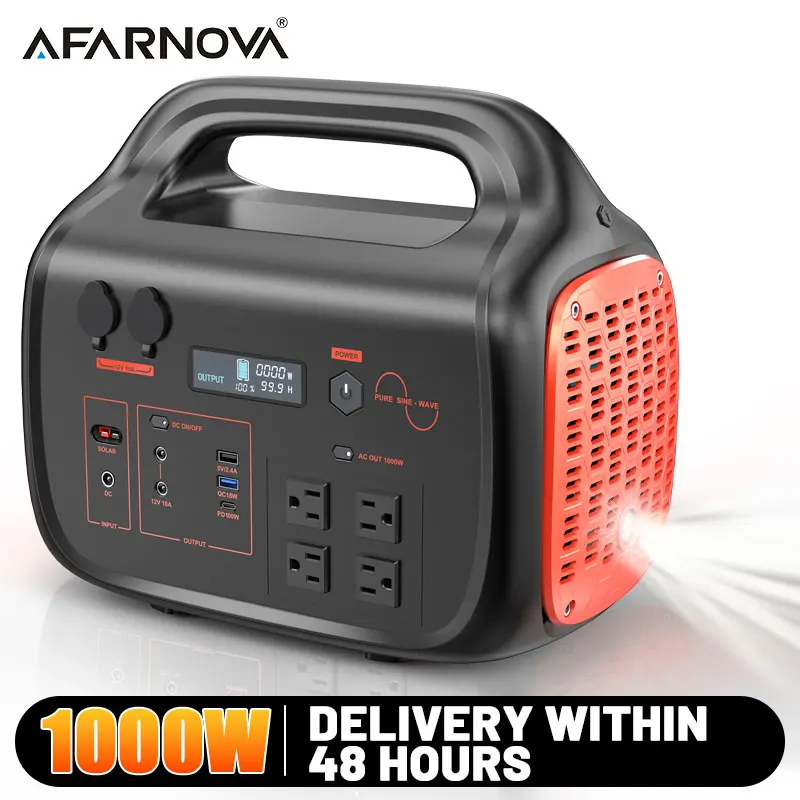 

1000W 1024Wh Portable Generator Power Station AC Outlets for Outdoor Camping RV Home Home Emergency Outdoor Indoor