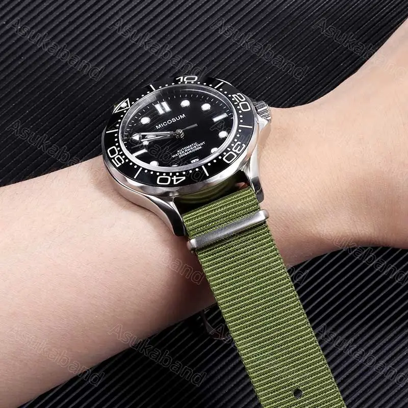 Tali jam tangan nilon baru 20mm tali jam Loop Satu buah untuk Samsung Galaxy untuk Huawei untuk Amazfit untuk Rolex gelang sabuk tangan