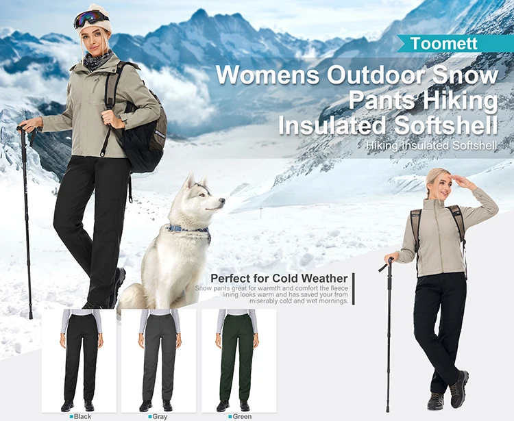 TRVLWEGO Winter-Damen-Camping-Wanderhose, Reise-Softshell, warm, wasserdicht, Fleece, winddicht, Outdoor-Trekking-Hose – Detail 18