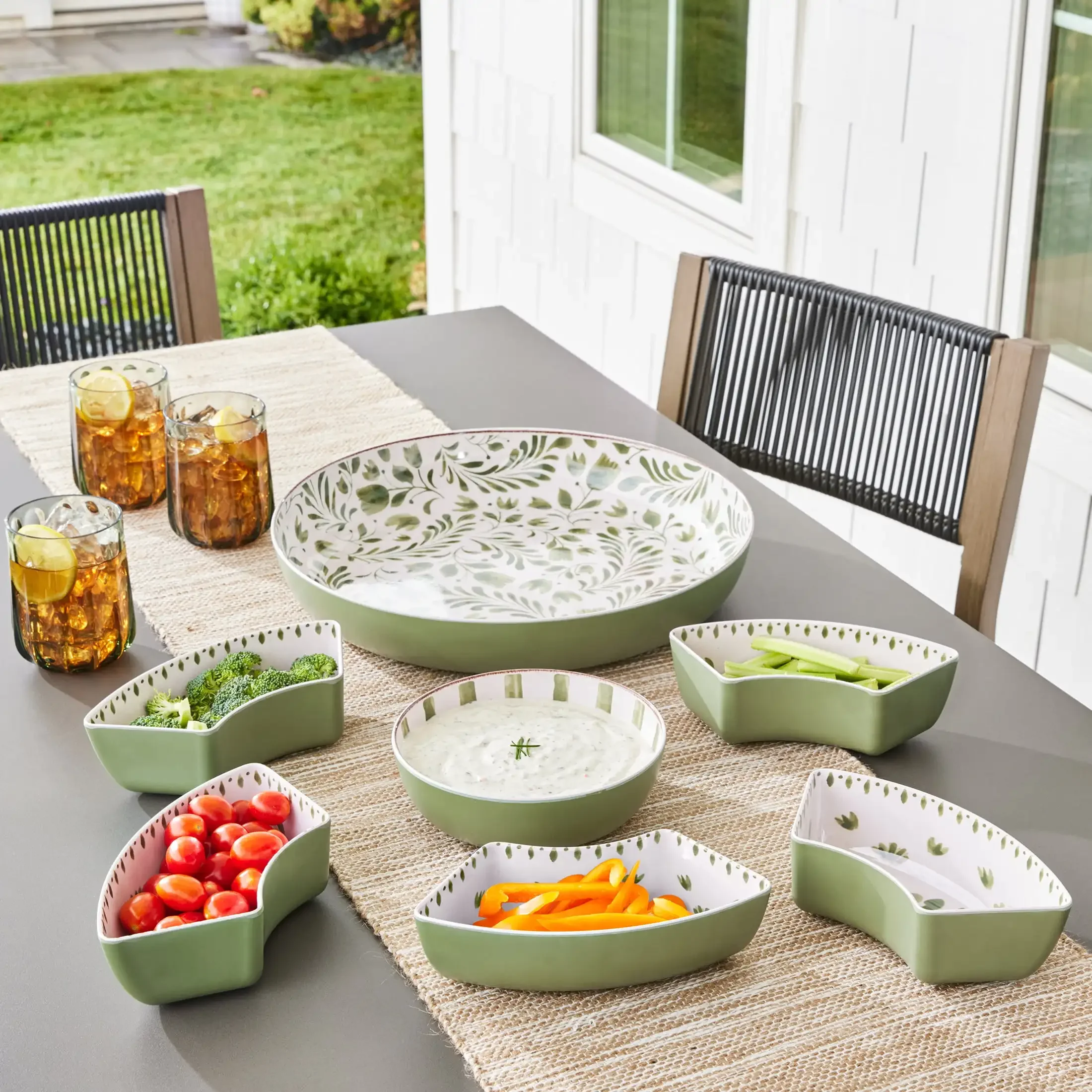 Better Homes & Gardens Бамбуковый меламиновый лоток для фишек и погрузчиков, зеленый