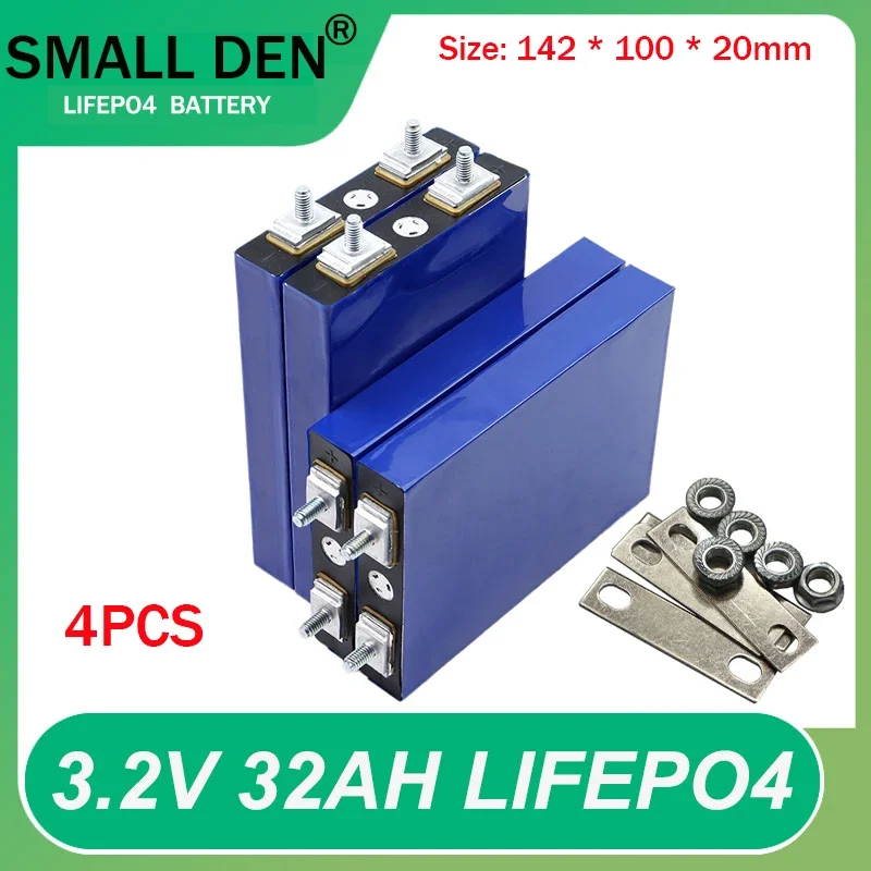 

4PCS 3.2V 32Ah LiFePO4 Battery Pack Phosphate 3C 5C Discharge 32000mAh 12.8V Motorcycle Car Motor Batteries Modification Stud