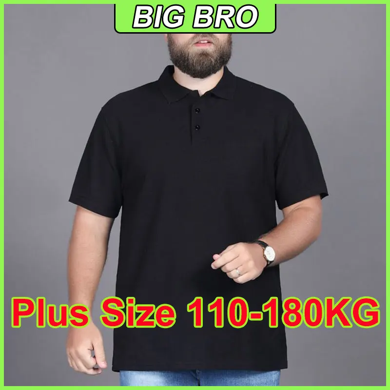 

1XL-7XL Plus Size Men's Polo Shirt Casual Ice Silk Short-sleeved Tees High-quality Polo Tops for Men 110KG-180KG Male Clothing