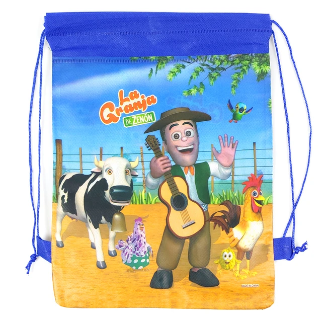 Mochila tematica de La Granja Zenon 1 unidad lote tela no tejida con cordon bolsas de regalo para fiesta de cumpleanos decoraciones AliExpress