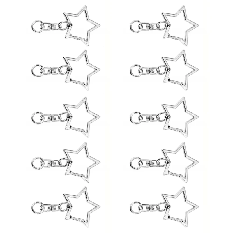 Fast Reach 10PCS Elegant Star Key Chains with Figure 8 Metal Keychain for Key Pendant