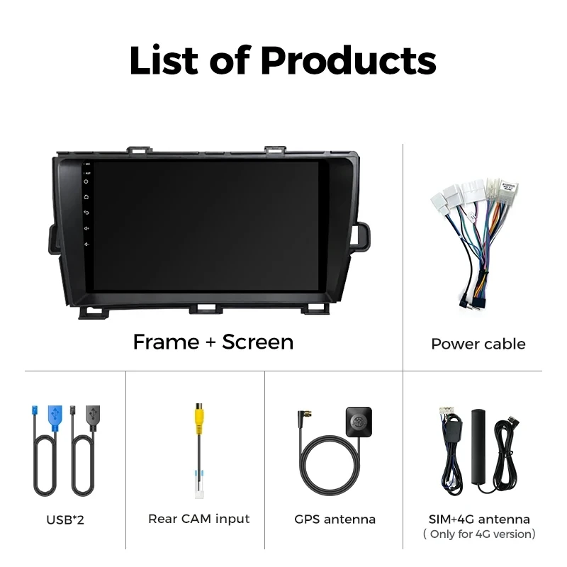 Ainavi Car Radio For Toyota Prius 2009 2010 2011 2012 2013 2015 XW30 Wireless Carplay Android Auto Car Multimedia Player 2 Din