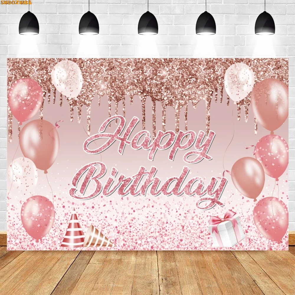 

Adult Birthday Party Photography Backdrop Gold Glitter Diamond Balloons Boys Girls Happy Birthday Party Decor Photo Backgrounds