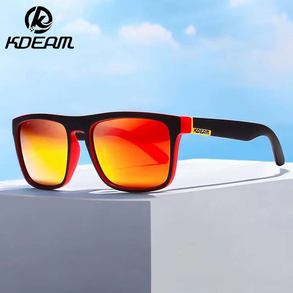 

KDEAM Polarized Sunglasses Square Luxury Brand Driving Shades Male Sports and Leisure Sun Glasses for Men Women Outdoor Goggle