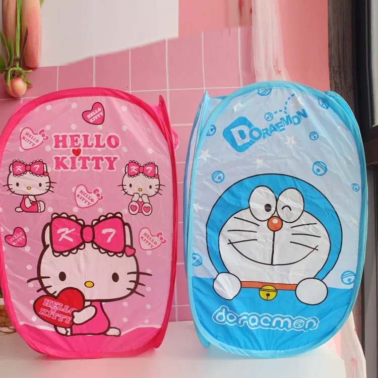 Cartoon Sanrio Laundry Basket Hello Kitty Kuromi My Melody Storage Basket Folding Dirty Clothes Basket Household Collapsible