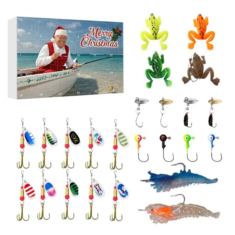 

Fishing Advent Calendar 2024 Christmas Countdown Calendar fishing lure 24 Day Xmas Calendar Fishing Lures Set Gifts for Men