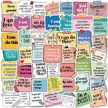 50PCS Self Affirmation Motivational Labels Stickers DIY Motorcycle Scooter Bike Skateboard Laptop Graffiti Vinyl Sticker