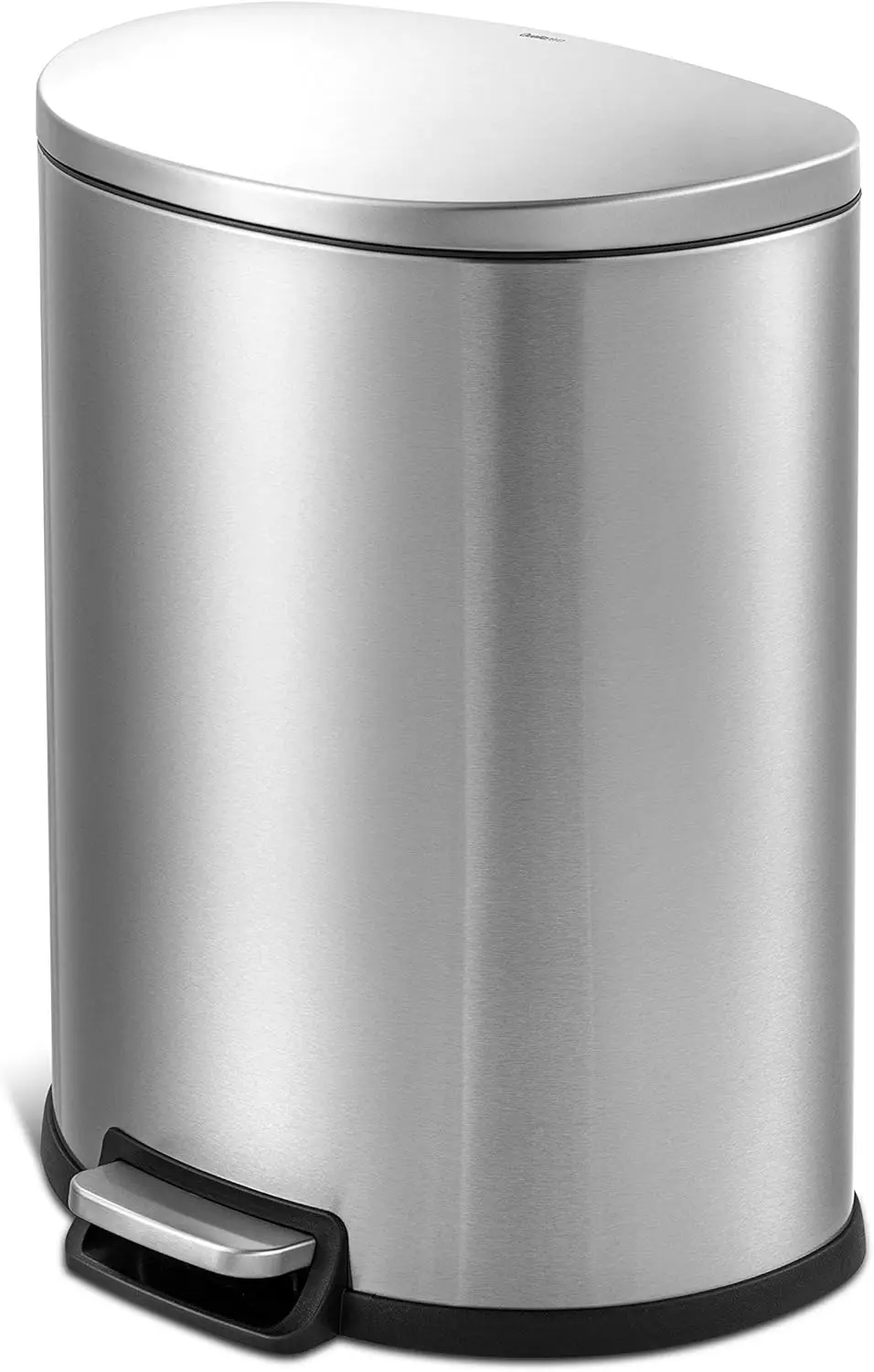 

50L/13Gal HD Hands-Free SS Commercial/Kitchen Step Trash Can, Fingerprint-Resistant Soft Close Lid Trashcan, 13Gal, D Shape