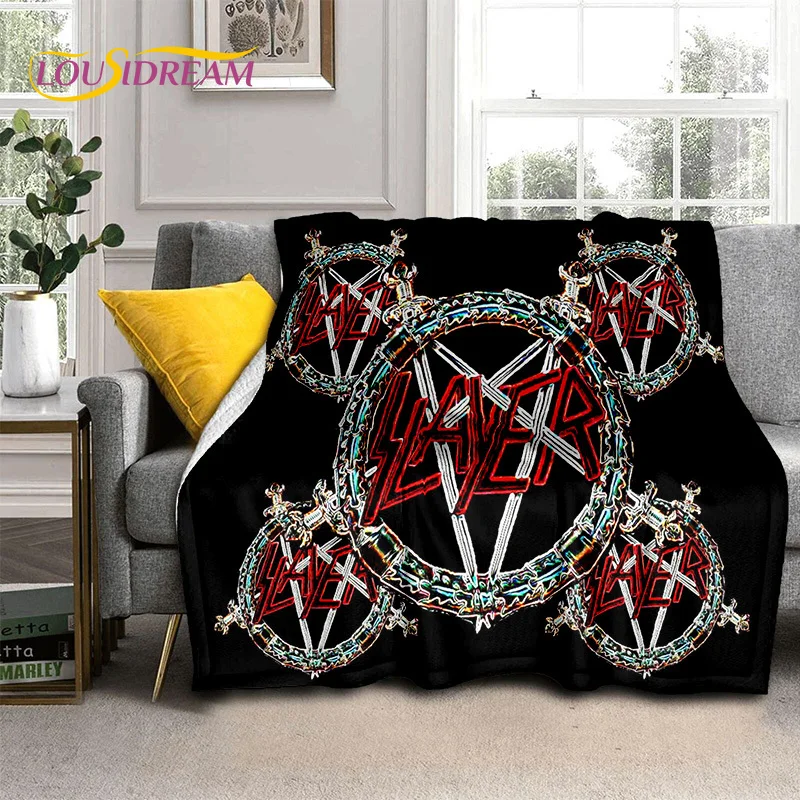 Heavy Metal Band Slayer Rock Blanket,Soft Throw Blanket for Home Bedroom Bed Sofa Picnic Travel Office Rest Cover Blanket Kids