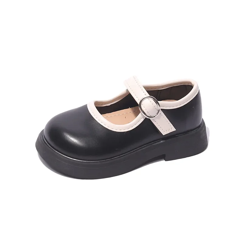 Scarpe in pelle PU per ragazze Princess Spring Black Soft-soled bambini bambini mocassino taglia 21-36 calzature