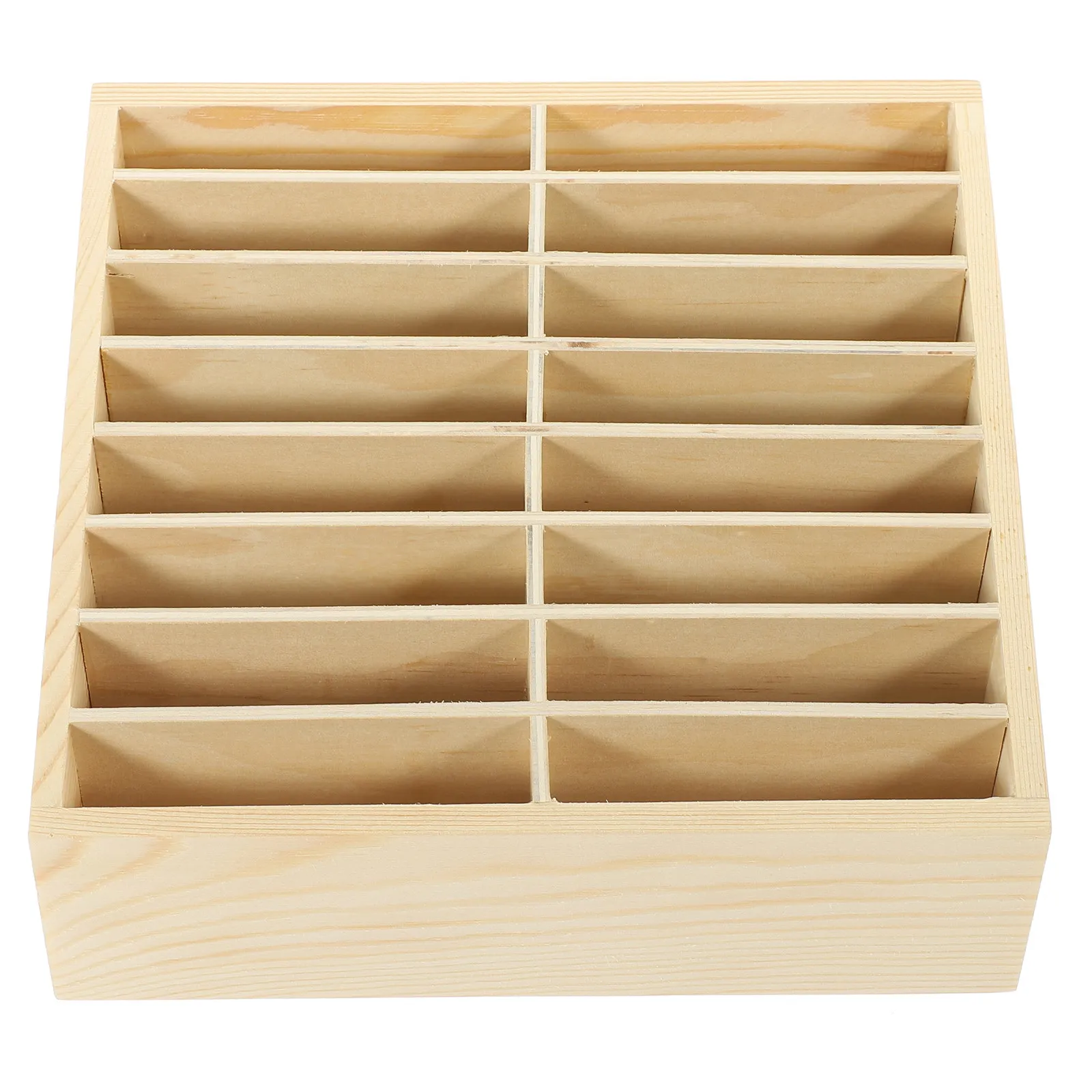 

Natural Wood Desktop Phone Display Box Multi-Grid Cell Phone Holder Smartphone Organizer for Educational Institution Repair Shop