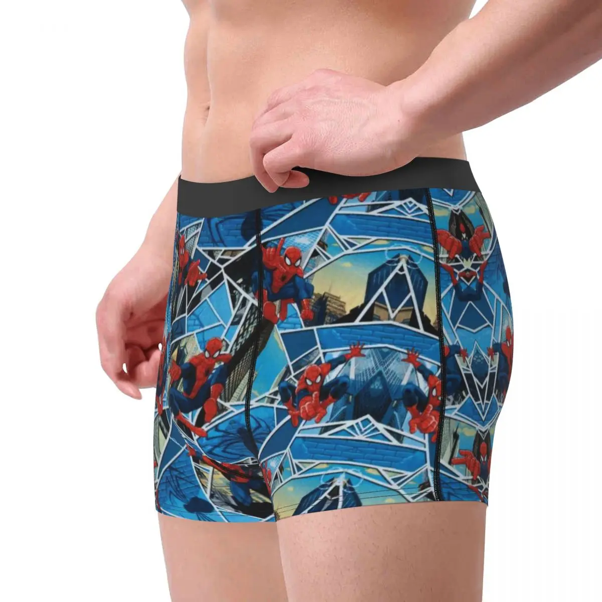 Spider Cobweb Hero Underwear Male Print Customized Spider Man Boxer Briefs Shorts Panties Soft Underpants