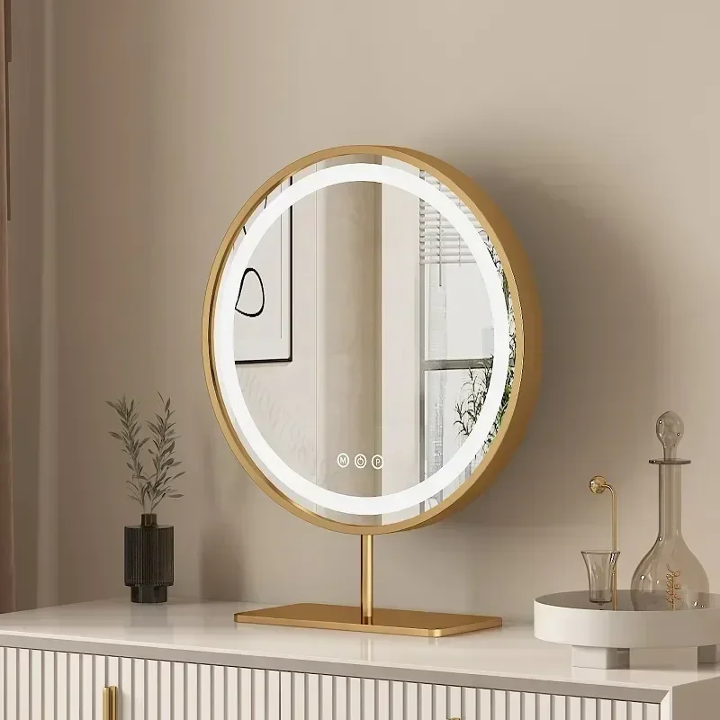 TAO Golden Smart Desk Decorative Mirror Round Small Decorative Mirror Vanity Crafts Frame Deco Chambre Bedroom Decoration YX50DM