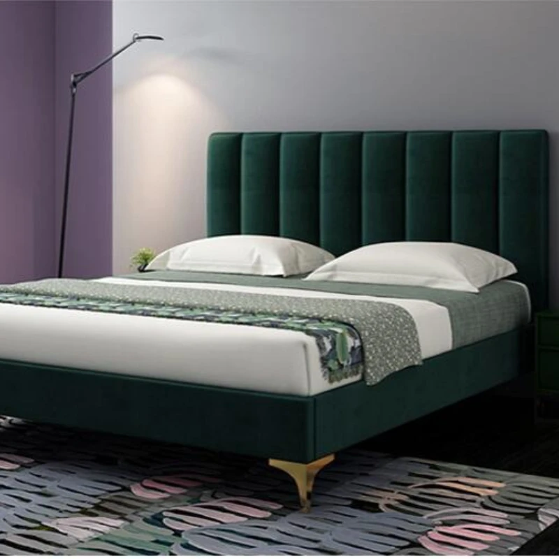 

American fabric bed, technology Nordic Hong Kong light luxury master bedroom bed