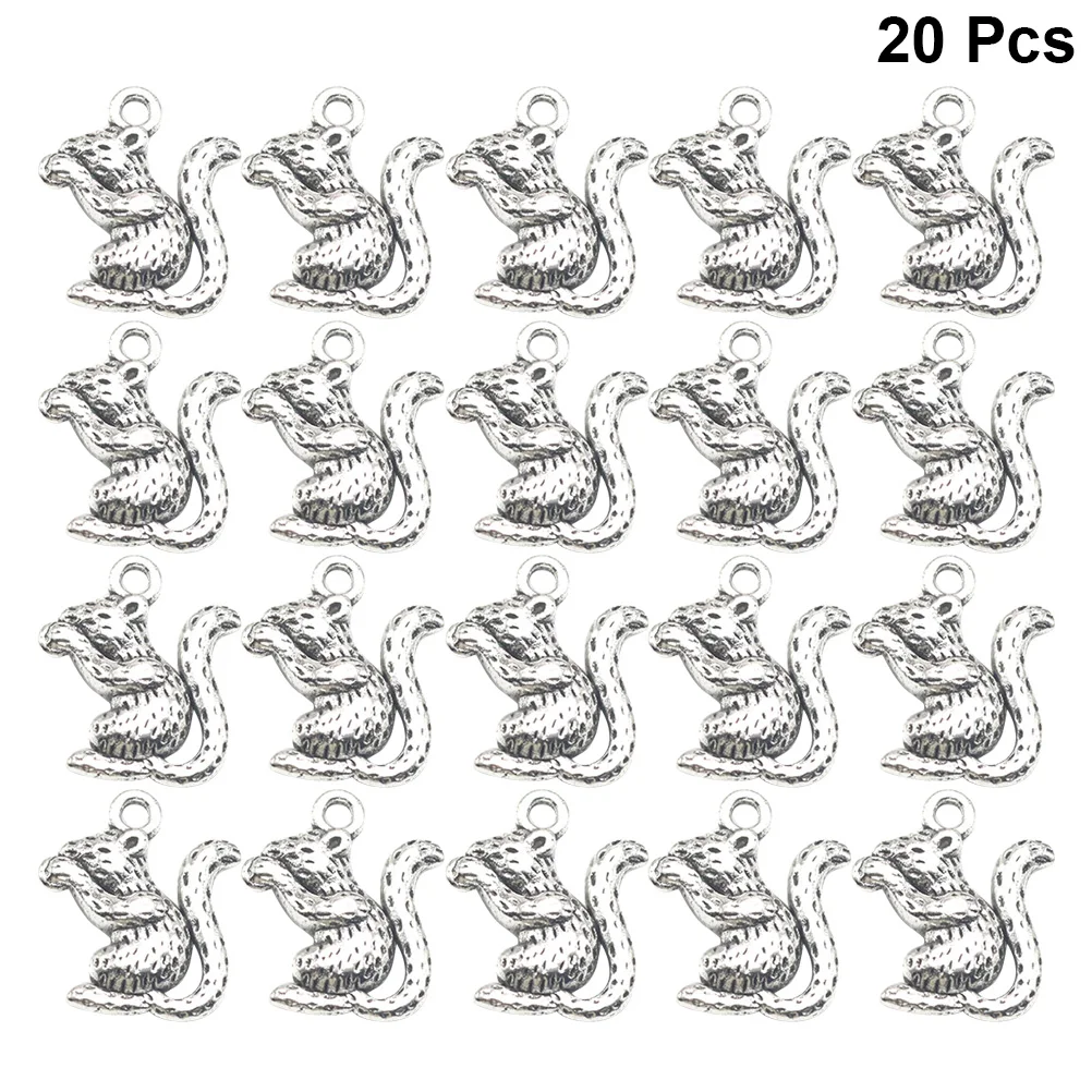 

20 Pcs Squirrel Alloy Pendant Charm Double Sided DIY Jewelry Making Necklace Bracelet Earrings Craft Project Accessories