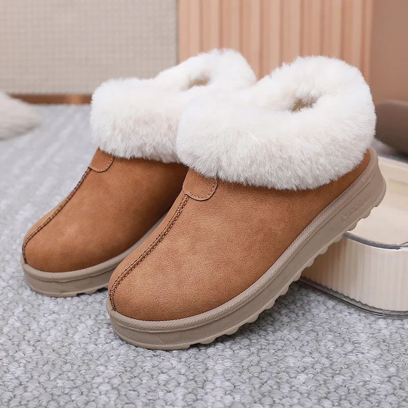 

Platform Boots Faux Fur Winter Boots for Women Non Slip Plush Snow Boots Woman Thick Bottom Warm Cotton Shoes Platform Botas