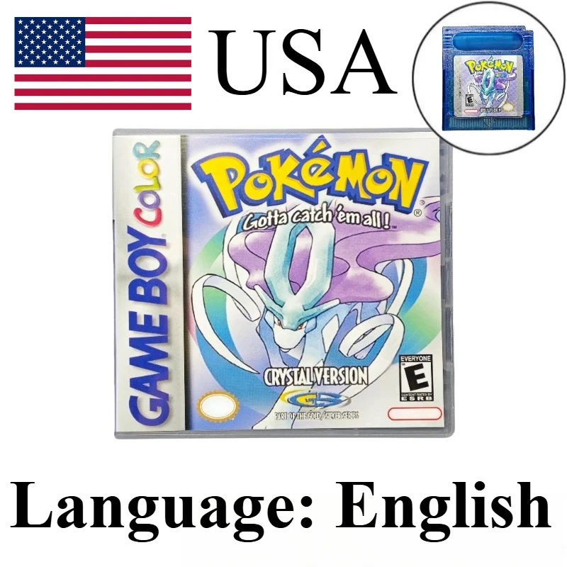 7 Styles Classic Pokemon GBC Game Cartridge Bundle for Game Boy Color GBA SP Retro RPG Game Card for Pokemon Fans Collection