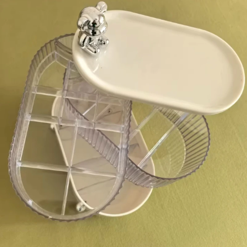 

Rotating Multi-Compartment Jewelry Organizer, Desktop Cable Management, Drawer Storage, PET Multifunctional Desk Box